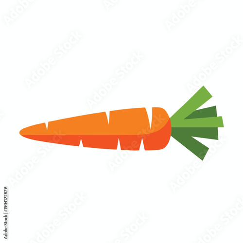 Vibrant Orange Carrot with Green Tops