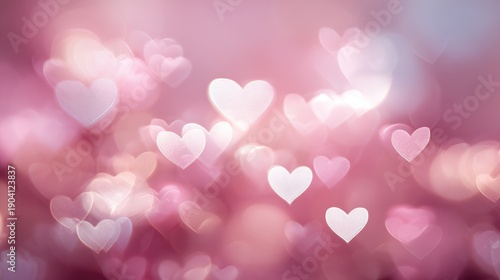 Soft Bokeh Background with Heart Shapes Creating a Romantic and Dreamy Atmosphere for Valentine’s Day or Love Theme Projects
