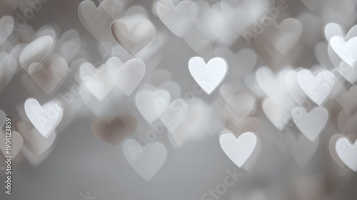 Soft Glowing Hearts on a Delicate Background, Perfect for Romantic and Sentimental Themes, Celebrations, or Expressing Love and Affection