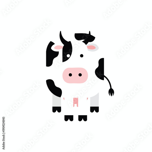 Cute Cartoon Cow Standing