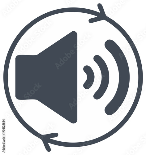 Repeated Audio Speaker Icon Representing Sound Volume and Broadcasting