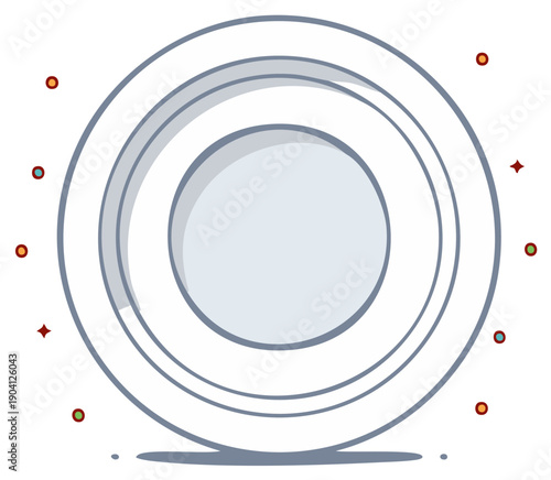 Sparkling Clean Light Blue Dinner Plate Illustration Freshly Washed Dishware