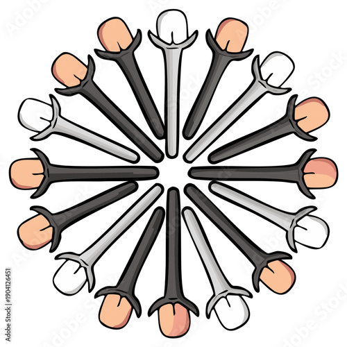 Circular arrangement of dried cloves spice creating a decorative mandala pattern