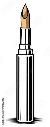 Cosmetics design of a lipstick. Beauty product icon.