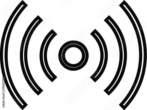 Wi fi signal line art icon isolated on transparent background silhouette