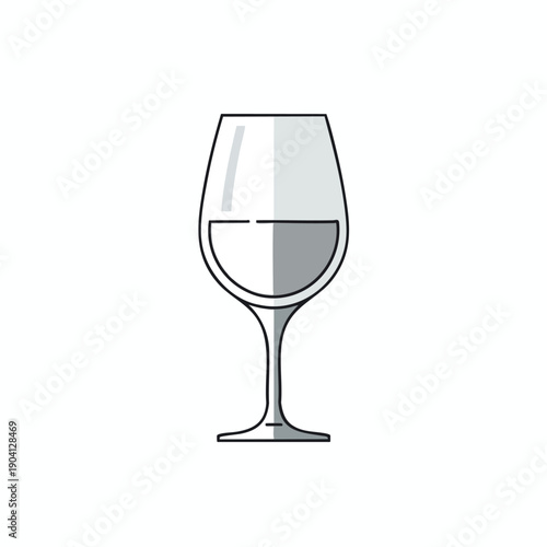 Wine Glass with Partially Filled Liquid