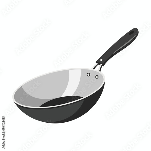 Illustration of a Stainless Steel Frying Pan
