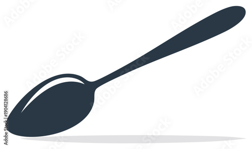 Stylized illustration of a dark spoon isolated on white. Vector design element.