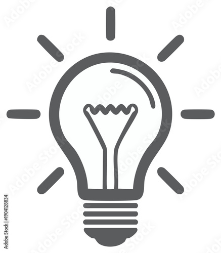 Glowing Incandescent Light Bulb Icon Radiating Bright Ideas and Innovation