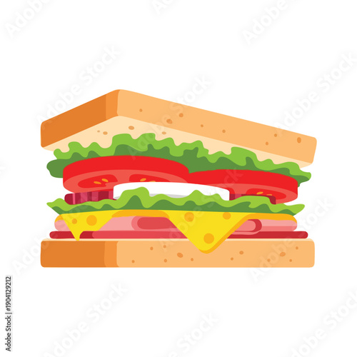 Delicious Club Sandwich with Fresh Ingredients