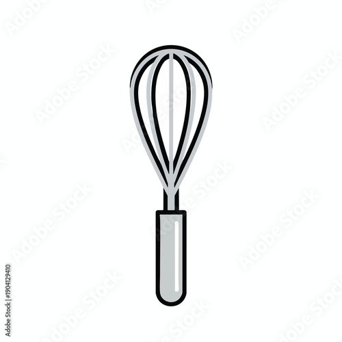 Simple Whisk Illustration on White