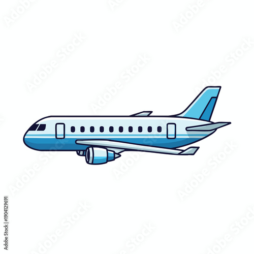 Stylized Illustration of a Commercial Airplane