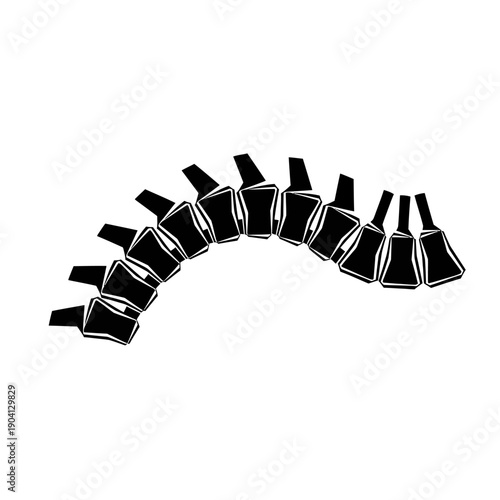 Abstract Spine Curve Illustration - Black and White