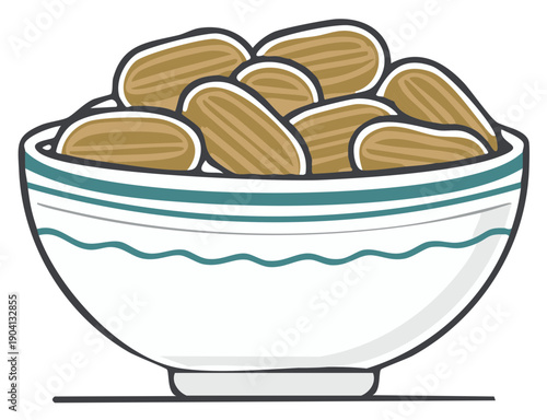 Bowl of whole almonds as a healthy snack or ingredient illustration