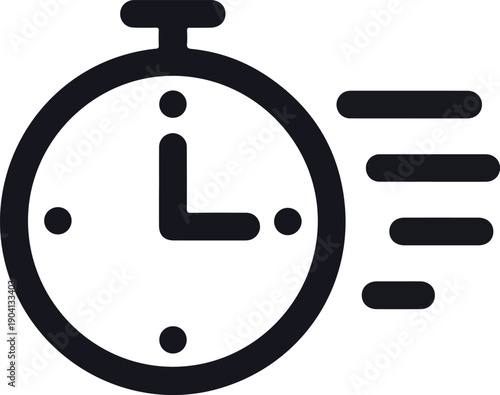 Fast Time Icon Speed Stopwatch Timer Object Design