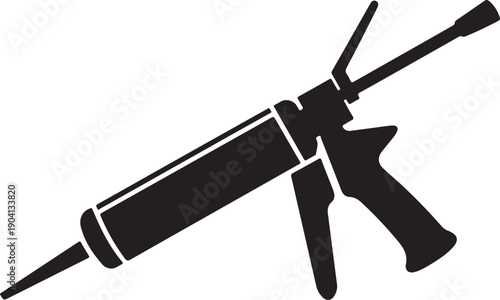 Caulking gun silhouette icon for construction and repair