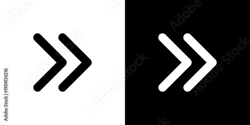 右向き二重矢印の進む・次へ操作アイコン（ベクター）