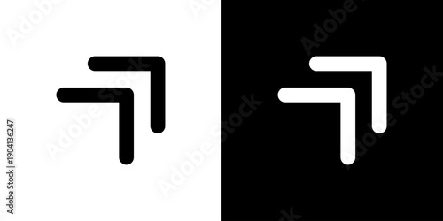 右上向き二重矢印の拡大・進む操作アイコン（ベクター）