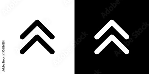 上向き二重矢印の拡大・上方向操作アイコン（ベクター）
