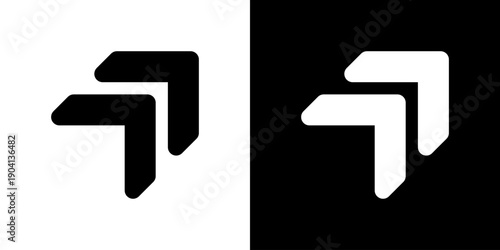 右上向き二重矢印の拡大・進む操作アイコン（ベクター）