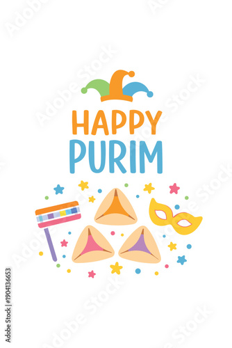 Happy Purim Festive Celebration Graphics