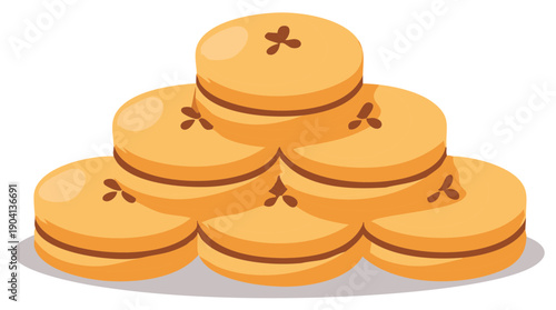 Cartoon Sandwiches Stacked Breakfast Treat Delicious Sweets Pastries Desserts