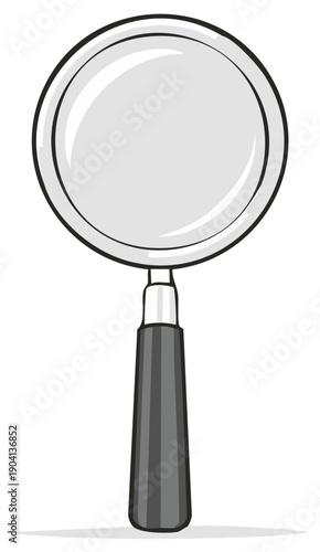 Handheld Magnifying Glass Illustration for Search and Discovery Concept
