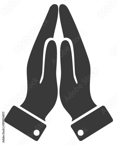 Hands clasped in prayer vector illustration for hope faith and spirituality graphic