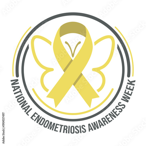 Yellow Ribbon Endometriosis Awareness Design