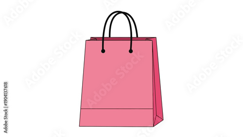 Pink Shopping Bag with Black Handles.