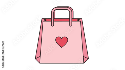 Pink Shopping Bag with Heart Design.