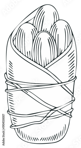 Hand drawn sage smudge stick illustration for spiritual cleansing