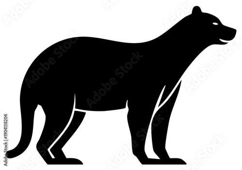 Stylized Black Silhouette of a Tasmanian Devil Standing Proudly
