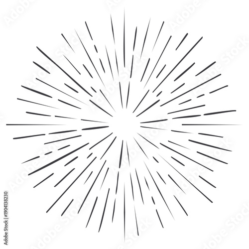 Abstract Radial Burst Starburst Explosion Line Art Graphic Element