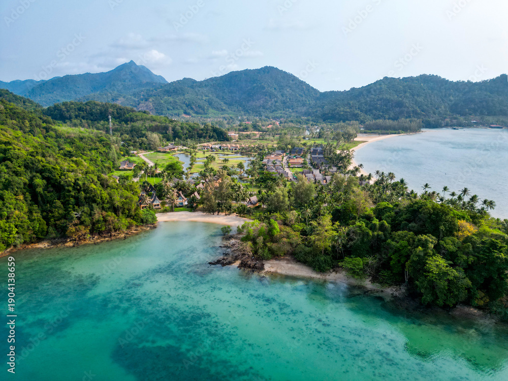 Fototapeta premium Siam Royal View Pier and Beachfront on Koh Chang, Trat province, Thailand.