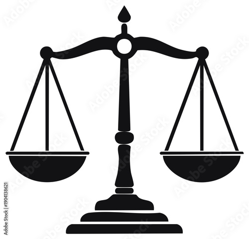 Scales of Justice Icon Depicting Legal Fairness and Equitable Law