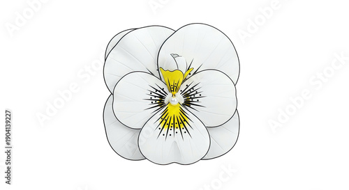 White Pansy Flower with Pearl Detail