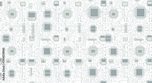 Complex computer circuit board with microchips and components