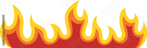 Fire Flame Corner Illustration for Hot and Spicy Food Promotion, Flyer, Banner. Vector Isolated.