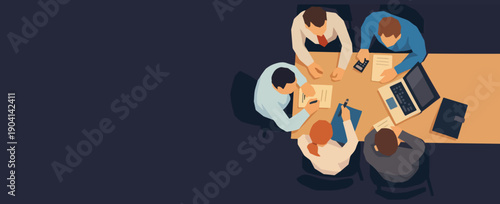 Business meeting and brainstorming. Teamwork meeting concept,banner