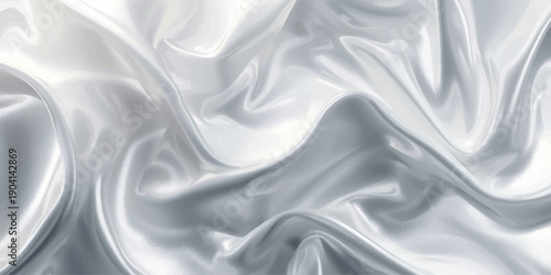 An elegant abstract silk satin background featuring smooth rippled waves of luxury fabric material with a soft shiny texture and flowing curves for a decorative fashion backdrop