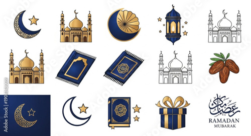 Ramadan Kareem Islamic Symbols Collection.