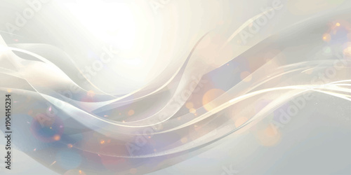 This abstract blue background features smooth flowing waves and colorful light curves in a vector illustration design with fractal lines and energy motion for a creative wallpaper backdrop