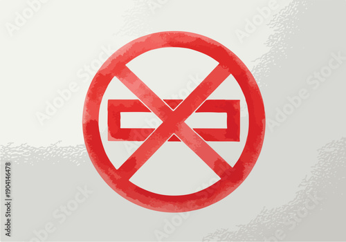 Red Watercolor No Entry Symbol Isolated Vector Graphic