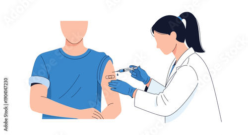 Doctor giving vaccine injection to patient