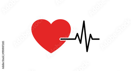 Heart with ECG line symbol