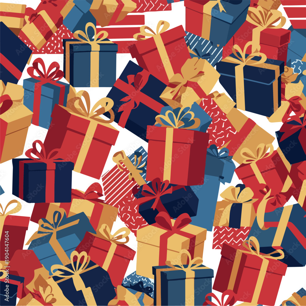 custom made wallpaper toronto digitalSeamless Pattern of Red Blue Yellow Gift Boxes Bows Festive Background