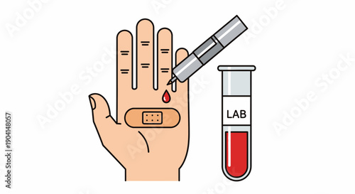 Blood test and laboratory sample