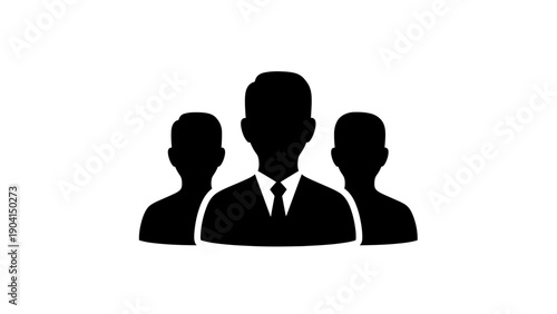 Business team meeting vector illustration of three professionals in flat design