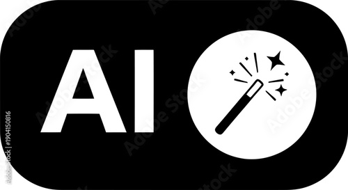 Modern logo featuring ai and a magic wand symbolizing innovation and technology Vector